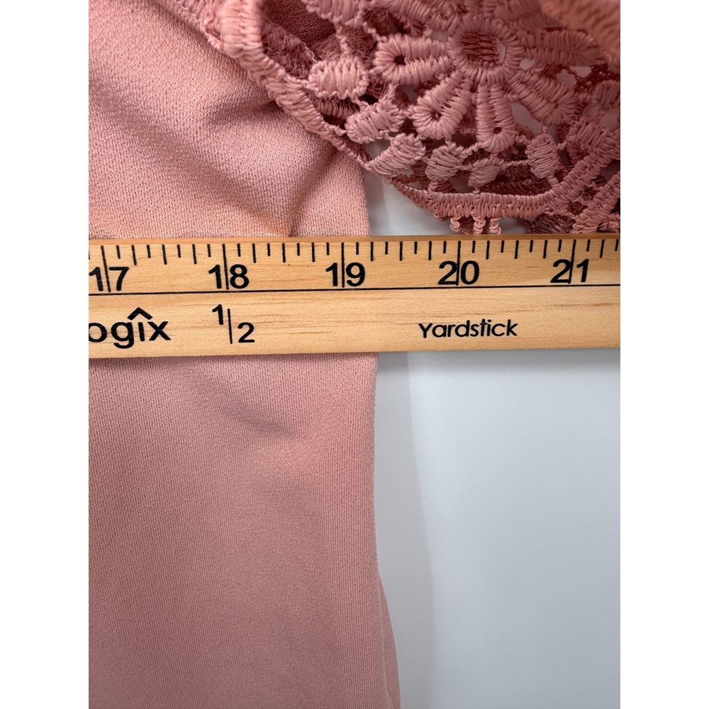 Cable & Gauge Blouse Women Medium Pink Excellent Crochet Lace Sleeve STP07446M - Picture 8 of 9